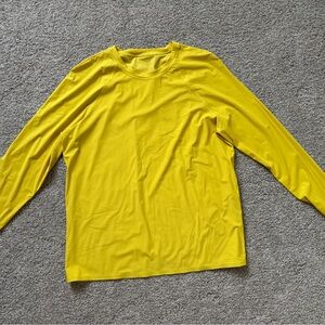 Lululemon Athletica Yellow Long Sleeve Running Shirt - Sweat wicking
